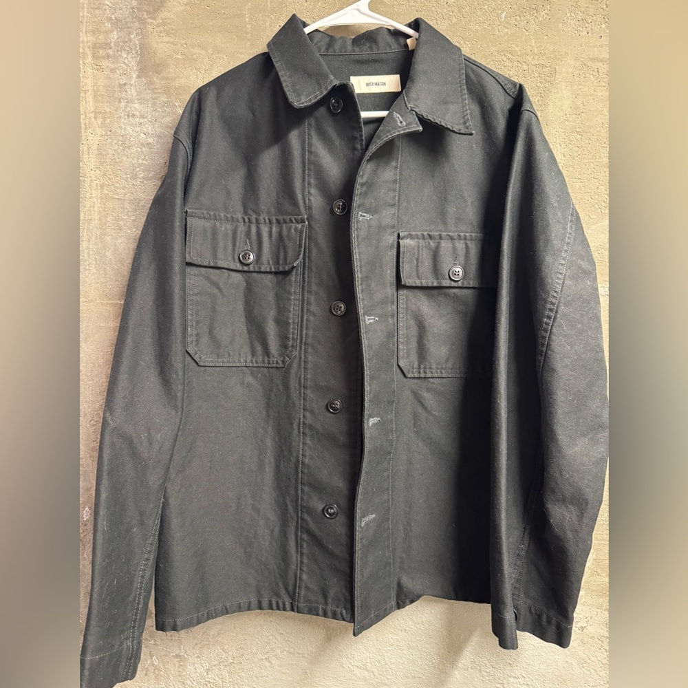 BUCK MASON 
Cotton Herringbone Shirt Jacket